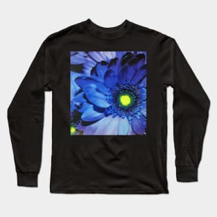 Big Bright Blue Flower Long Sleeve T-Shirt